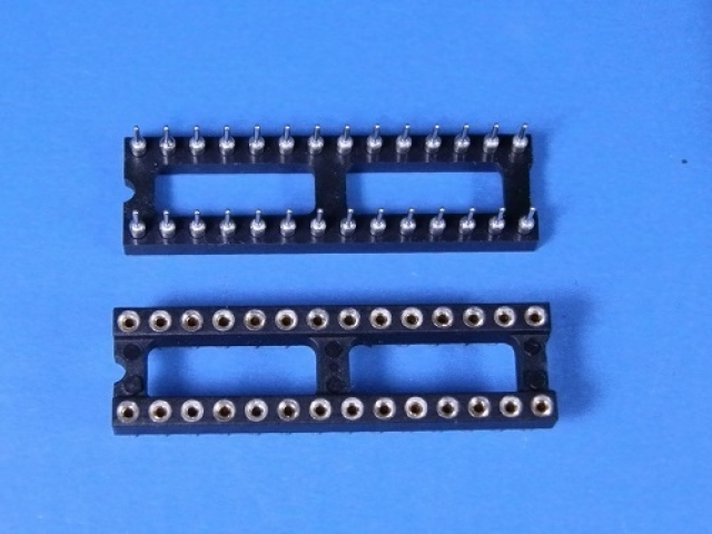R110-87-328  28P丸ピンICソケット　コンタクト金フラッシュ(300MIL幅）