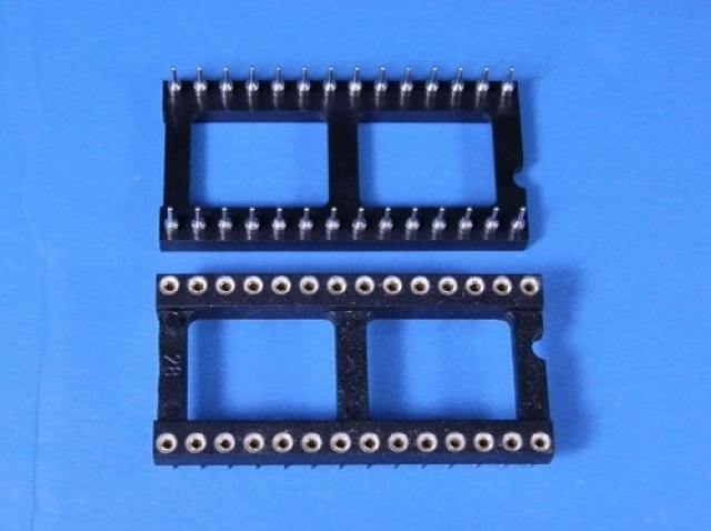 R110-87-628  28P丸ピンICソケット  コンタクト金フラッシュ(600MIL幅）