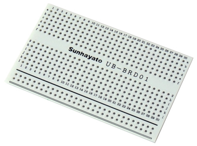 UB-BRD01、ブレッドボード互換ユニバーサル基板。