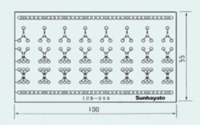 ICB-056、シール基板0.5mmピッチチップTrを2.54mmに変換。