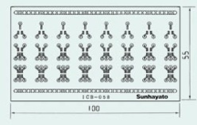ICB-058、シール基板0.95mmピッチチップTrを2.54mmに変換。