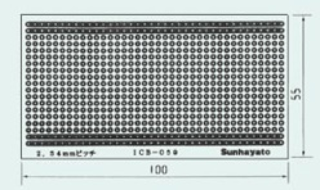 ICB-059、シール基板2.54mmピッチフレキシブルユニバーサル基板。
