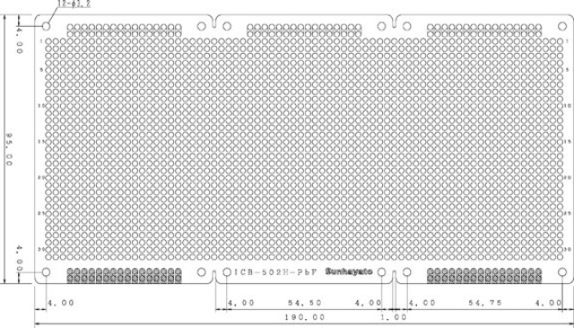 ICB-502H-PbF、材質・板厚:両面・ガラスコンポジット95X190mmX1.6t。