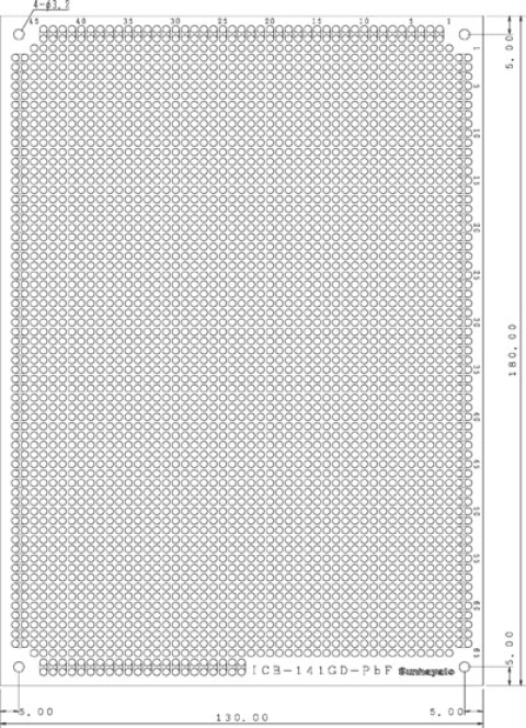 ICB-141GD-PbF、片面・ガラスエポキシ130X180mmX1.6t。