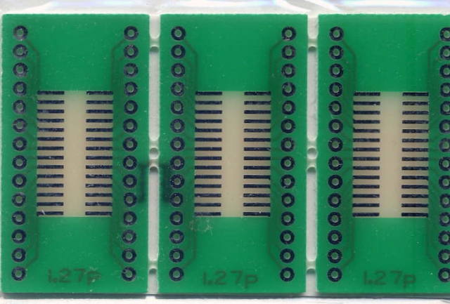 ICB-010|1.27mm-2.54mmピッチ変換基板28PINX3枚 |62.96X38.10 