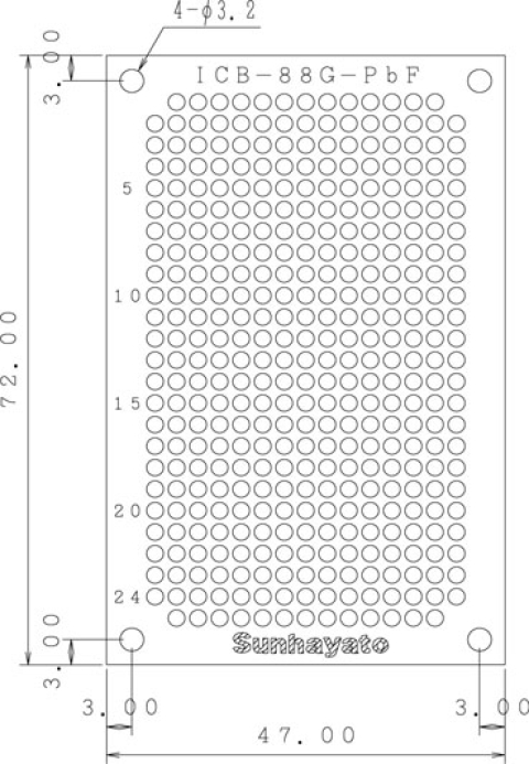 ICB-88G-PbF|ガラスコンポジット(CEM-3) 片面 | 72X47X1.2t ,